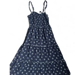 Hollister navy floral midi  flowy dress